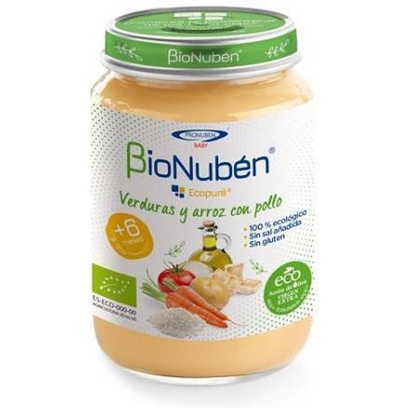 Bionuba(c)n Bionuben Ecopura(c) Jar of Vegetables and Rice with Chicken MG