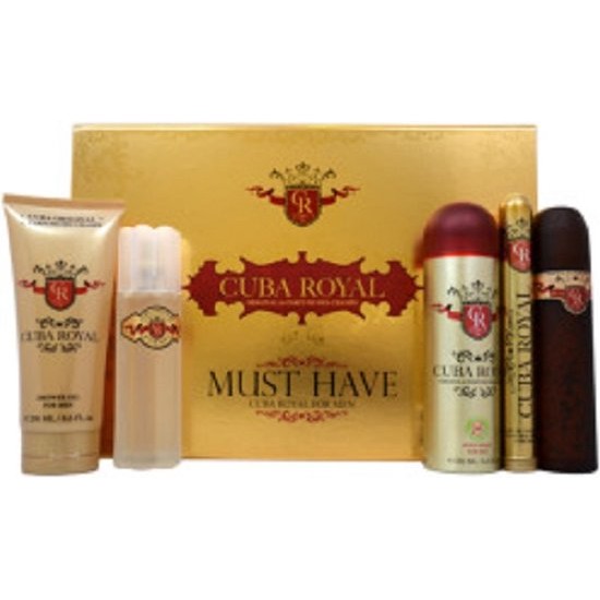 Cuba Royal Must Have Gift Set #eau De Toilette 100 Ml + Eau De Toilette 35 Ml + After Shave 100 Ml + Shower Gel 200 Ml + Deospray 200 Ml