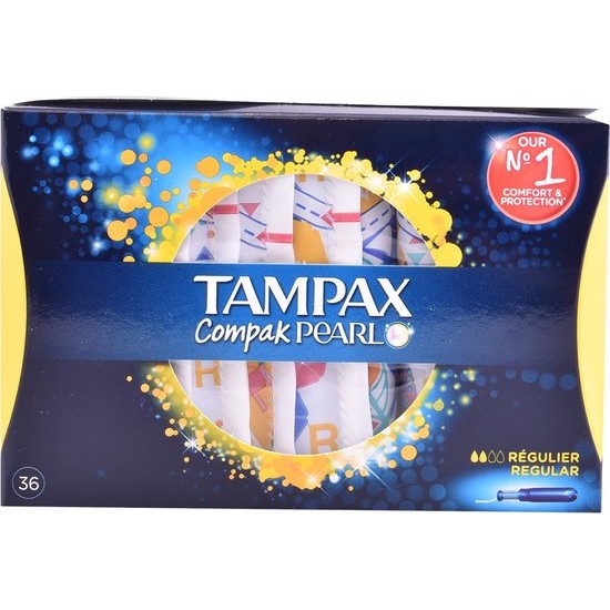 Pearl Compak Tampon Regular 36 Units By Tampax 36 Pcs