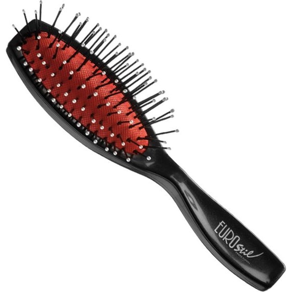 Eurostil Bellows Nylon Pick Brush Small Ball Black Black 1 unit