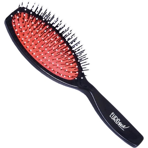 Eurostil Bellows Nylon Pick Large Ball Brush Black Black 1 unit