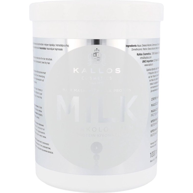 Kallos – Milk Hair Mask With Milk Protein ( Dry and Damaged Hair ) – 1000ml