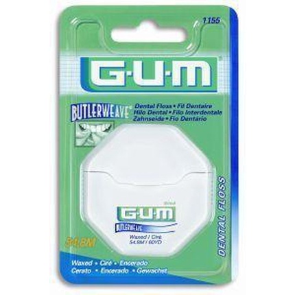 Gum Butterweave Waxed Mint   55 M   Floss