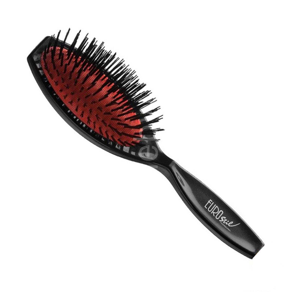 Eurostil FuElle Rubber Hair Brush Nylon Medium Black Black 1 unit
