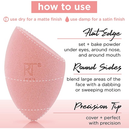 Real Techniques New Foam Technology Miracle Powder Sponge For Even Powder
